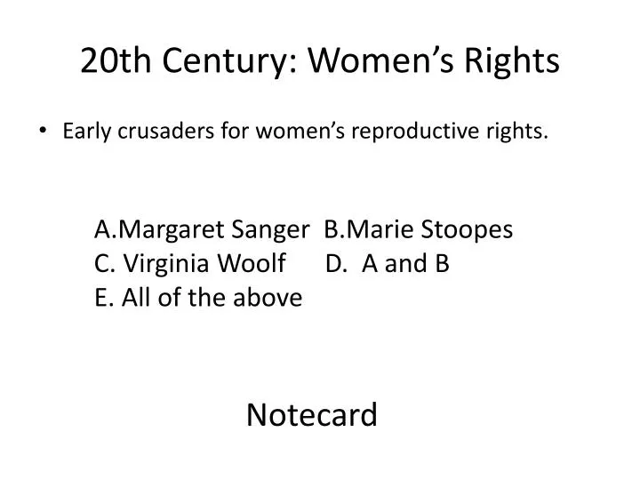20th century women s rights