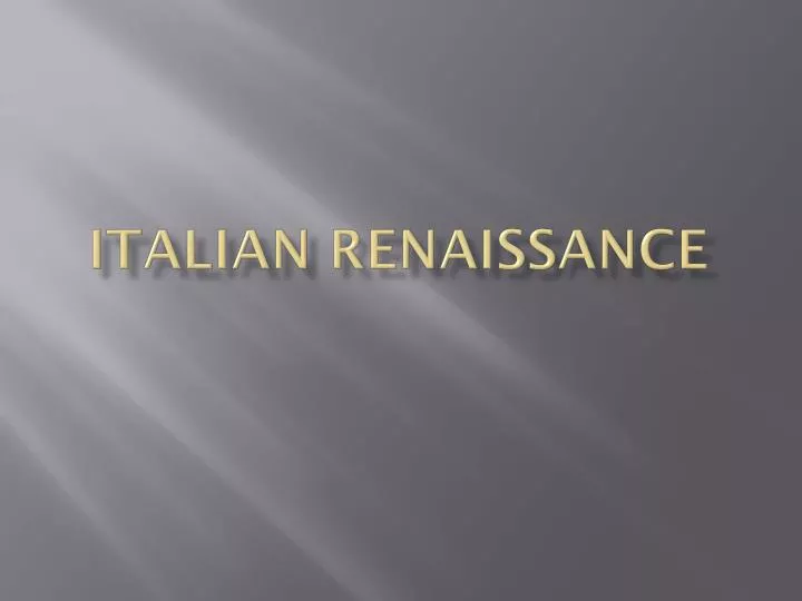 italian renaissance