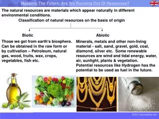 Classification of natural resources on the basis of origin