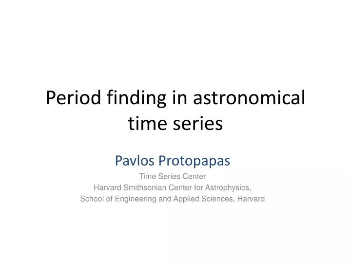 period finding in astronomical time series