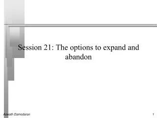 Session 21: The options to expand and abandon