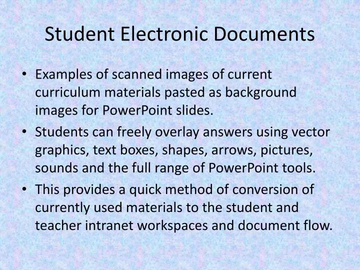student electronic documents