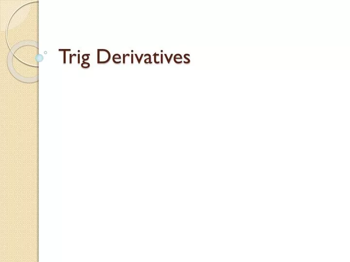 trig derivatives