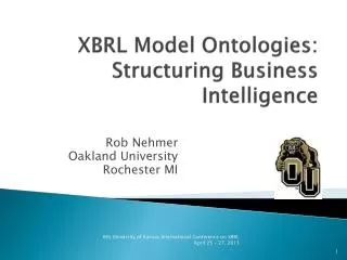 XBRL Model Ontologies: Structuring Business Intelligence