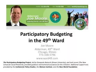 Participatory Budgeting in the 49 th Ward