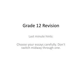 Grade 12 Revision