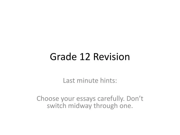 grade 12 revision