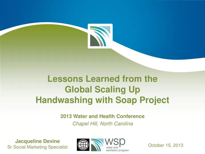 lessons learned from the global scaling up handwashing with soap project