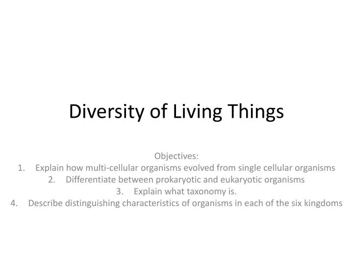 diversity of living things