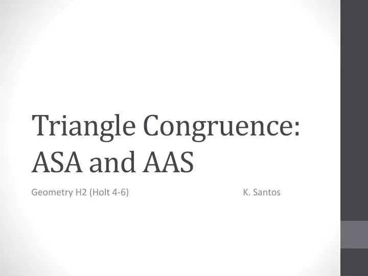 triangle congruence asa and aas