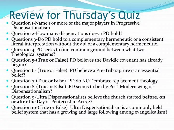 review for thursday s quiz
