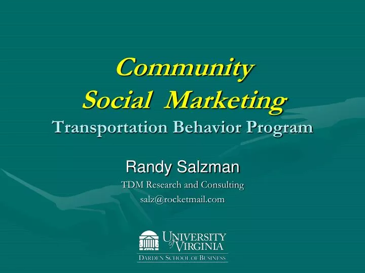 community social marketing transportation behavior program