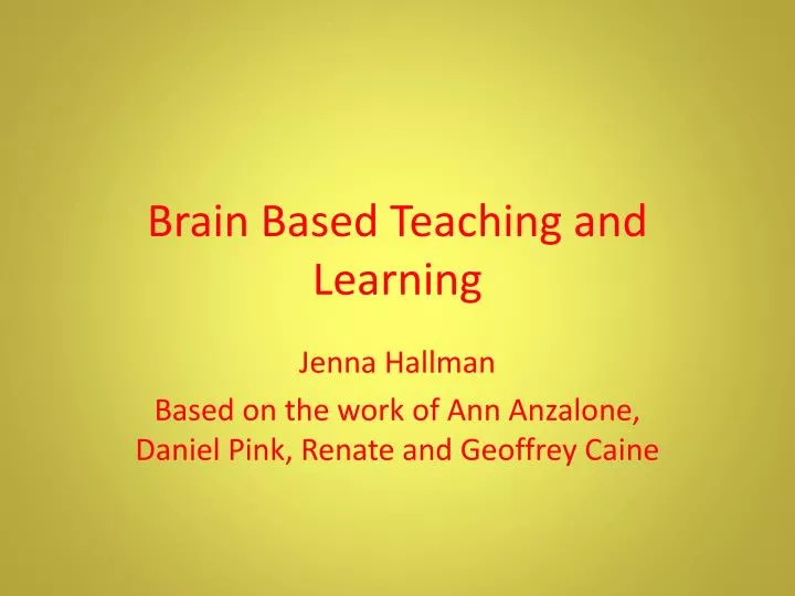 brain based teaching and learning