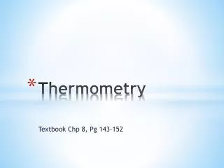 Thermometry