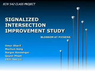 SIGNALIZED INTERSECTION IMPROVEMENT STUDY