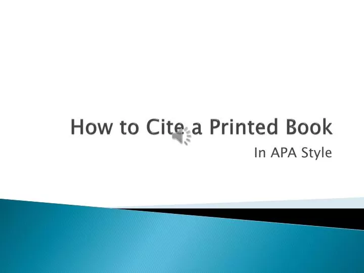 how to cite a printed book