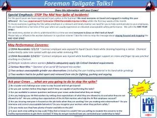 Foreman Tailgate Talks!