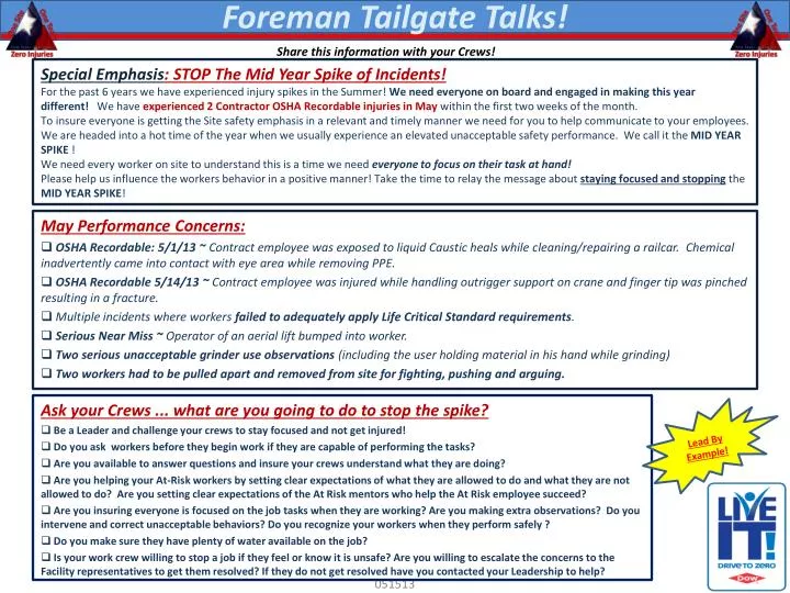 foreman tailgate talks