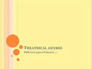 Theatrical genres