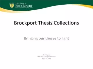 Brockport Thesis Collections