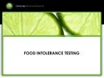 FOOD INTOLERANCE TESTING - slide 1