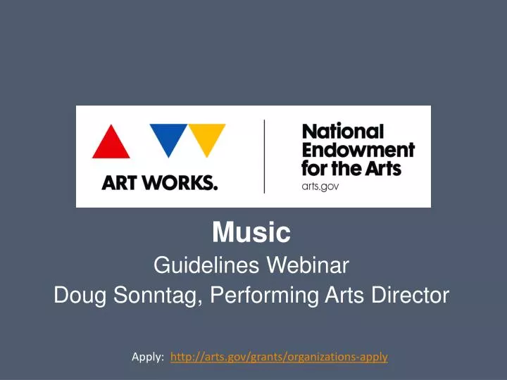 music guidelines webinar doug sonntag performing arts director