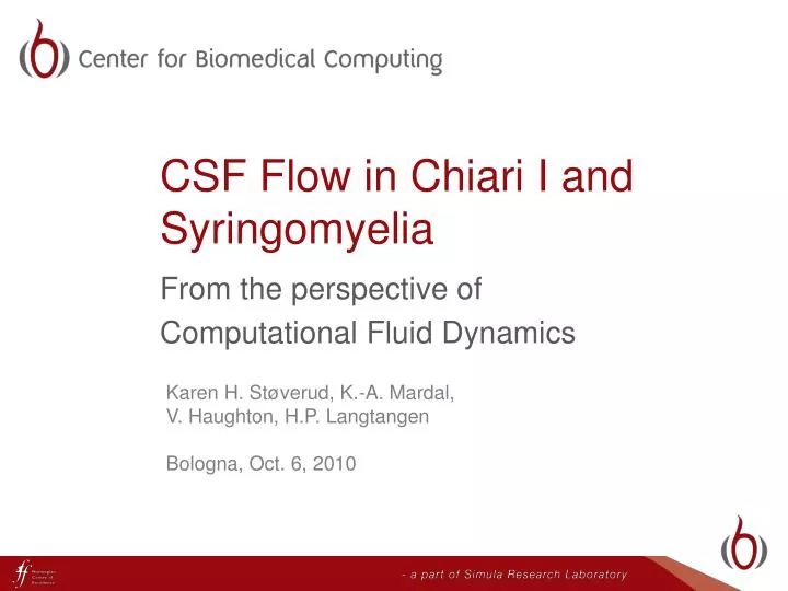 csf flow in chiari i and syringomyelia
