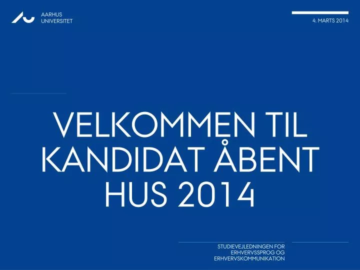 velkommen til kandidat bent hus 2014