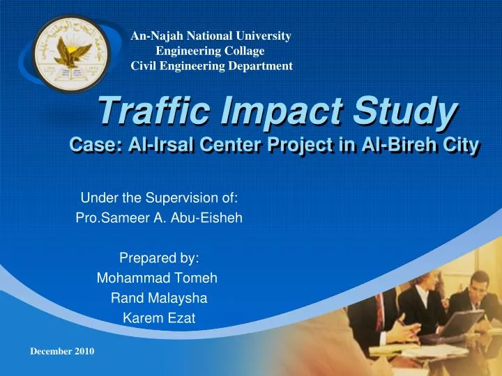 traffic impact study case al irsal center project in al bireh city