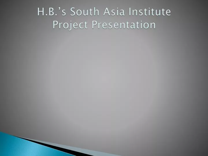 h b s south asia institute project presentation