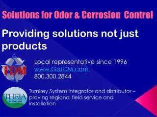Solutions for Odor &amp; Corrosion Control
