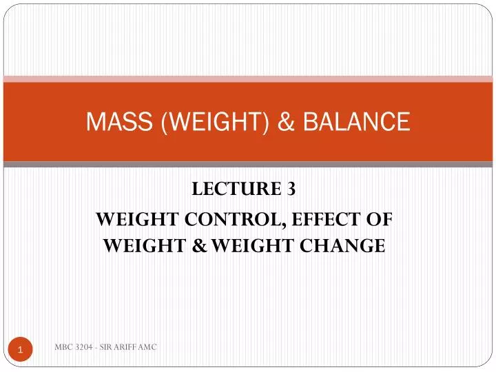 mass weight balance