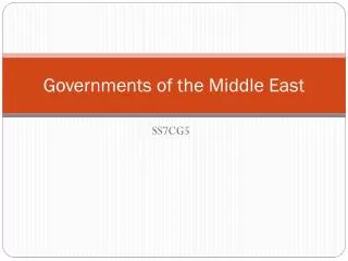 Governments of the Middle East