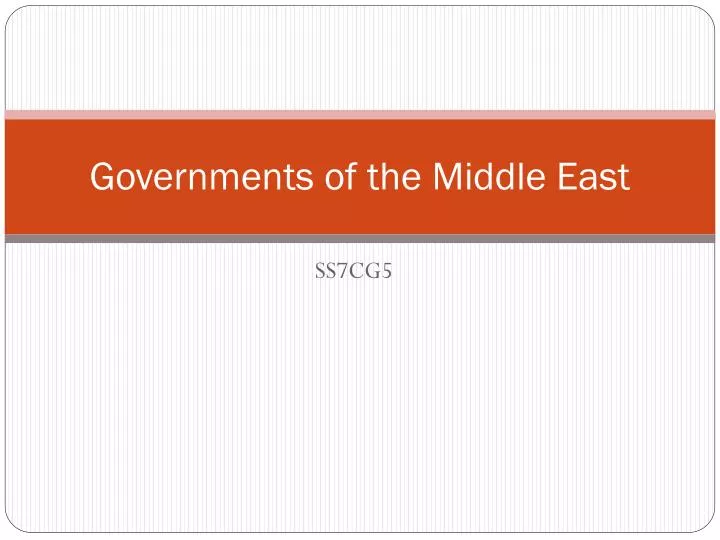 governments of the middle east