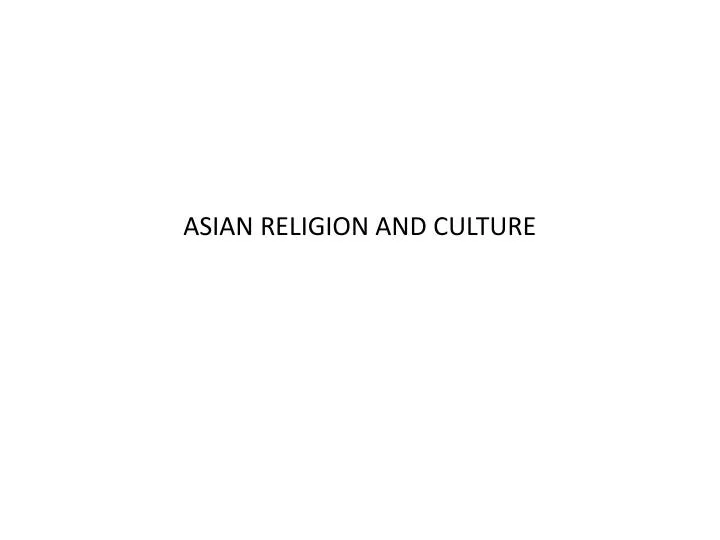 asian religion and culture