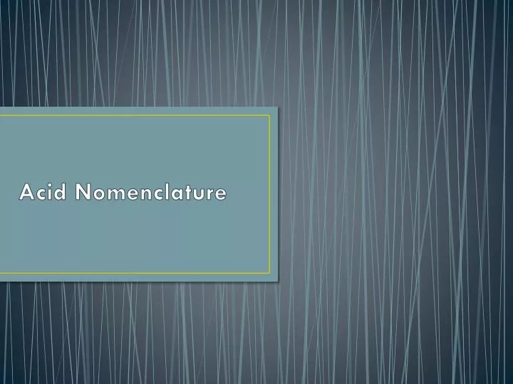 acid nomenclature