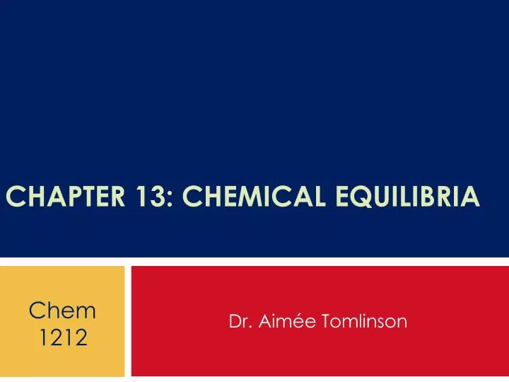 chapter 13 chemical equilibria