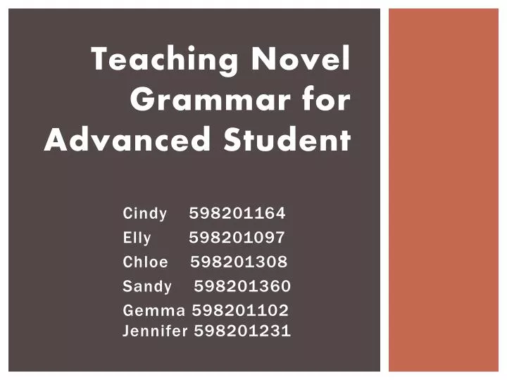 teaching novel grammar for advanced student