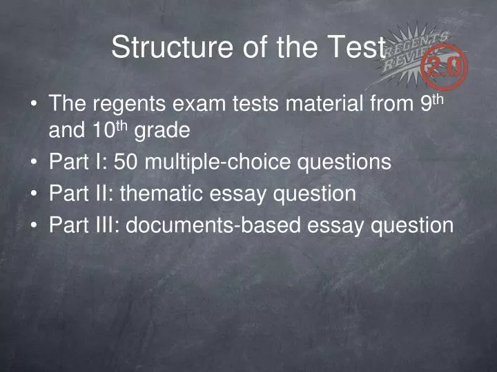 structure of the test
