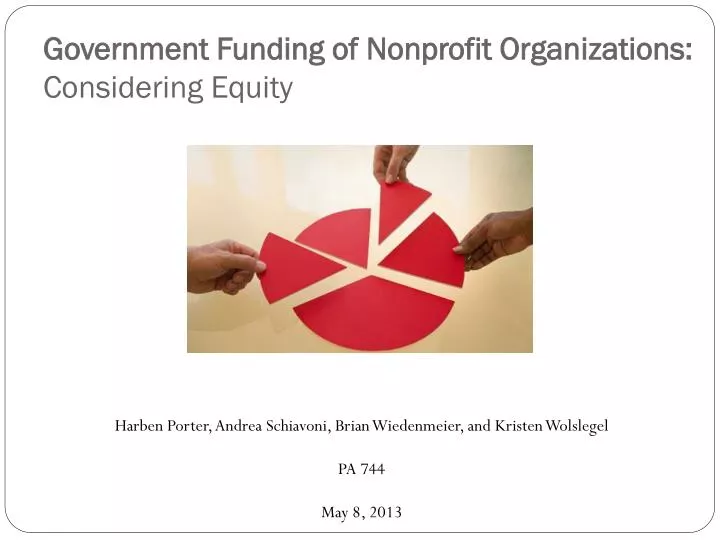 government funding of nonprofit organizations considering equity