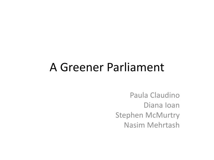 a greener parliament