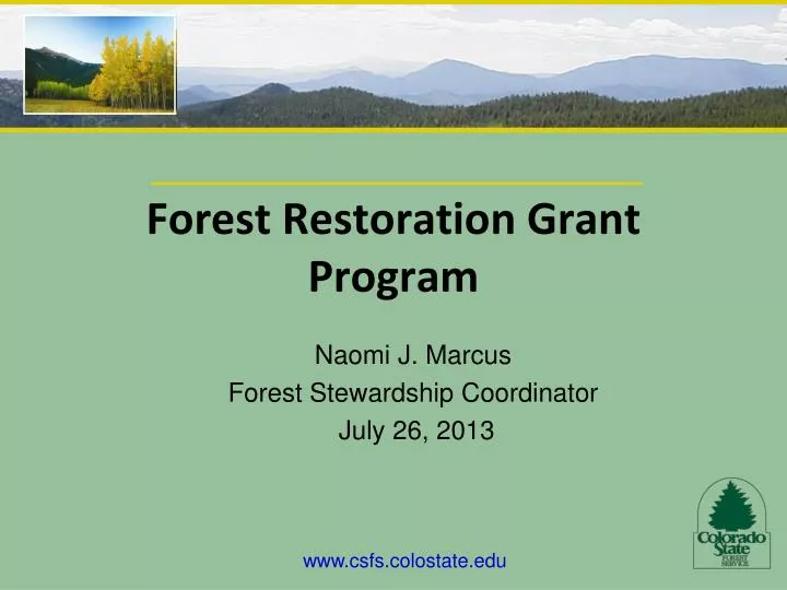 forest restoration grant program