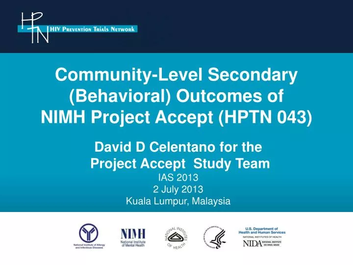 community level secondary behavioral outcomes of nimh project accept hptn 043