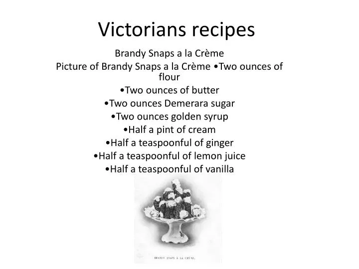 victorians recipes
