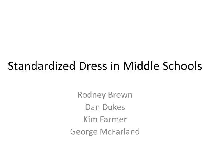 standardized dress in middle schools
