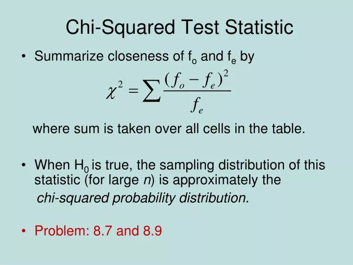 chi squared test statistic