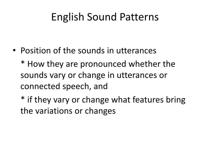 english sound patterns