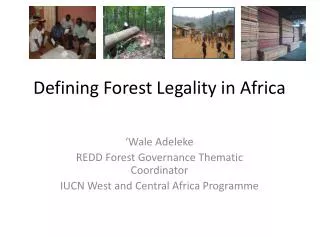 Defining Forest Legality in Africa