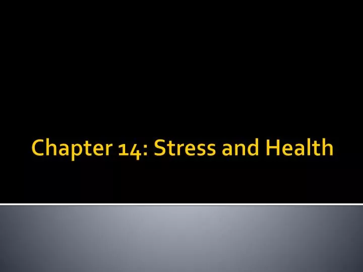 chapter 14 stress and health