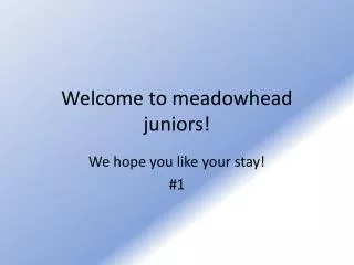 Welcome to meadowhead juniors!